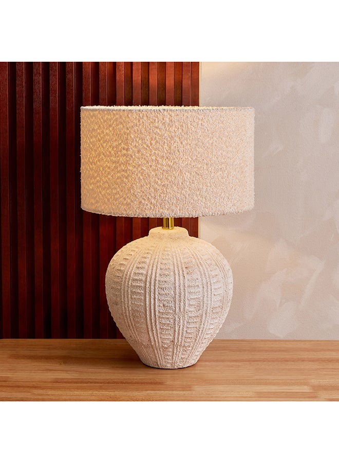 Novalie Ceramic Table Lamp with Berber Fleece Shade 37 x 58 x 37 cm