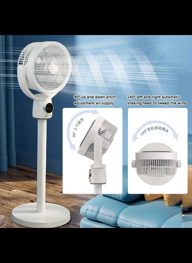 USB Floor fan Portable Standing Fan Oscillating Pedestal Fan with Remote Controller Night Light,140° Swivel Pedestal Fans with 9H Timer 5 Speeds Adjustable