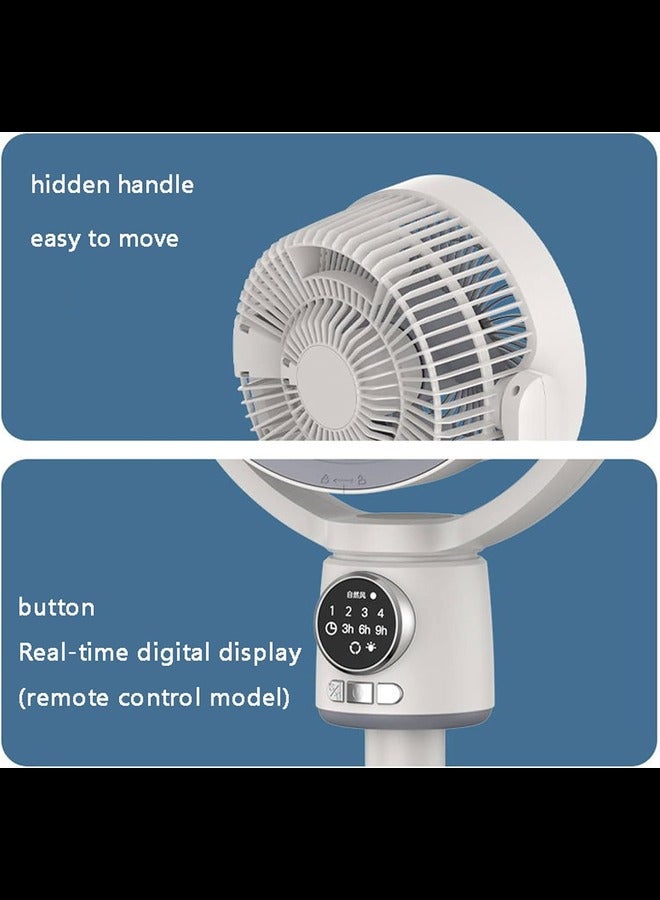 USB Floor fan Portable Standing Fan Oscillating Pedestal Fan with Remote Controller Night Light,140° Swivel Pedestal Fans with 9H Timer 5 Speeds Adjustable