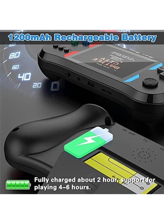 Handheld Game Console for Kids Adults, 3.5'' LCD Screen Retro Handheld Video Game Console, Preloaded 500 Classic Retro Video Games with Rechargeable Battery, Support 2 Players and TV Connection (AA)