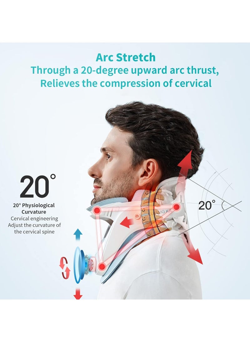 Cervical Neck Traction Device Adjustable Ergonomic Neck Stretcher for Pain Relief Cervical Spine Alignment Neck Brace with Airbag Support