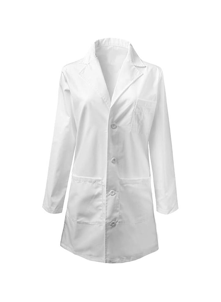 Premium Quality Lab Coats, Tailored, Long Sleeve, White, 4 Pockets for Added Functionality