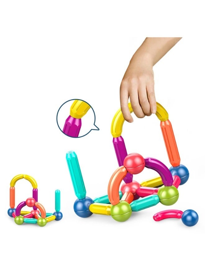 STEM Magnetic Stacking Toys for Kids | 40-Piece Balls & Rods Building Set | Educational Magnetic Sticks & Blocks | Fun for Boys & Girls