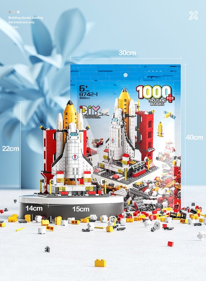 6-in-1 Aerospace Building Blocks Set, Space Exploration Shuttle Building Toys, Rocket Ship Toy Set, Space Launch System Building Blocks Set, Ideal Gifts for Kids Age 6+ Year Old (1000 PCS)