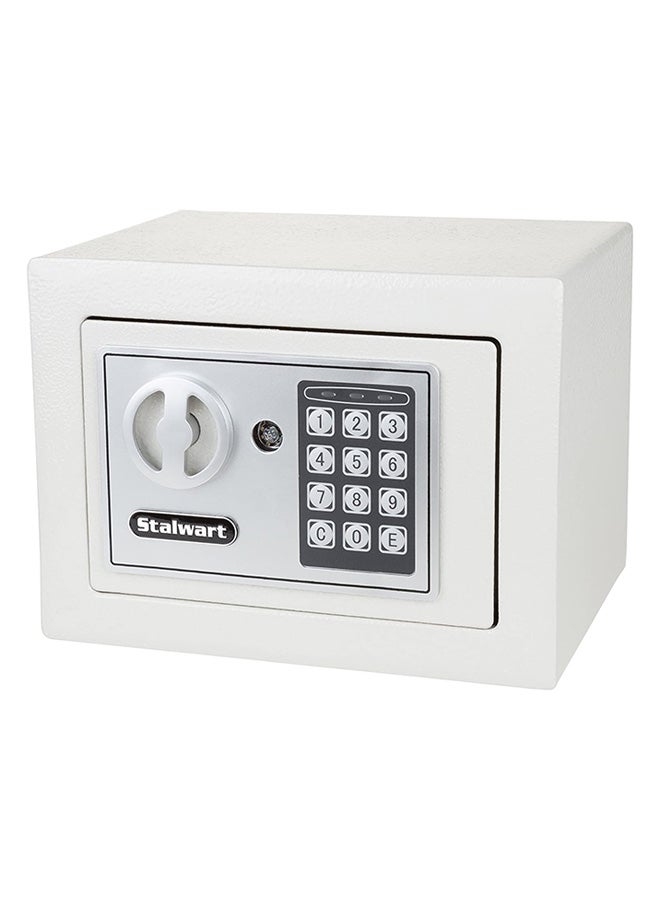 Digital Lock Safe White/Grey 22.9x17x17centimeter