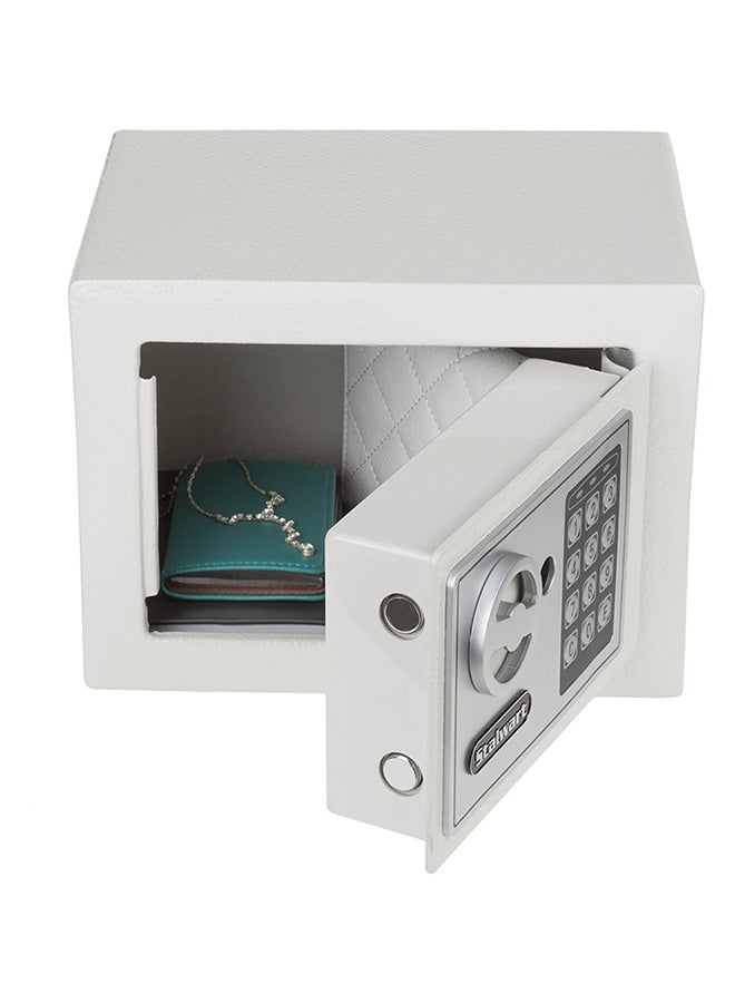 Digital Lock Safe White/Grey 22.9x17x17centimeter