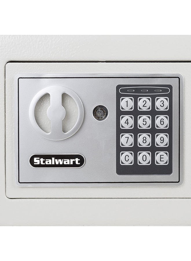 Digital Lock Safe White/Grey 22.9x17x17centimeter