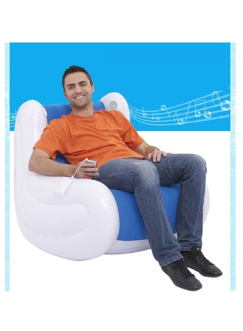 Inflatable Sofa, Air Deck Chair, Waterproof Surface, Non-Slip Underside, Small and Easy to Store (96 x 65 x 86 cm)