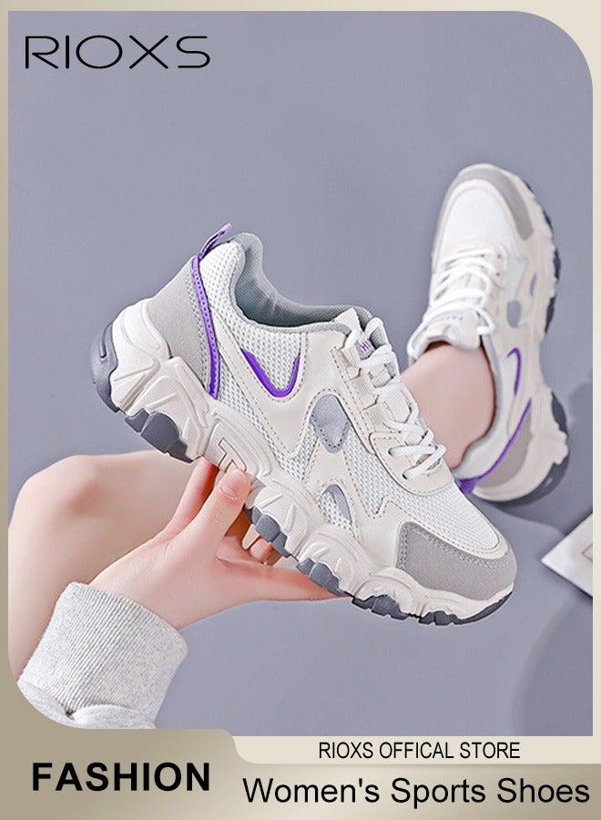 Women's Fashion Chunky Sports Shoes Platform Running Sneakers Casual Mesh Breathable Non-slip Comfort Walking Sneakers For Jogging