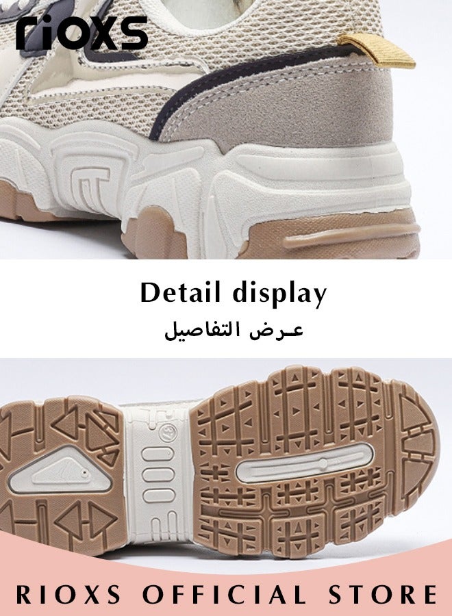 Women's Fashion Chunky Sports Shoes Platform Running Sneakers Casual Mesh Breathable Non-slip Comfort Walking Sneakers For Jogging