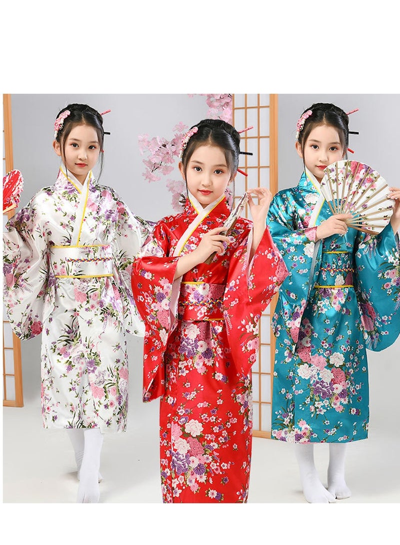 Al Aoyama  Japanese Costume Girl Deluxe Blossom Kimono Yukata Robe with OBI Belt Party Fancy Dress