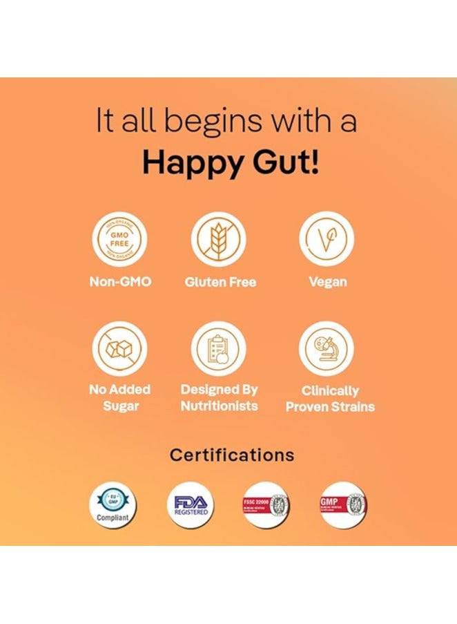 Gut Balance Super Stick Immunity Probiotics + Inulin + Vitamin C- For Men And Women, 30 Days Pack