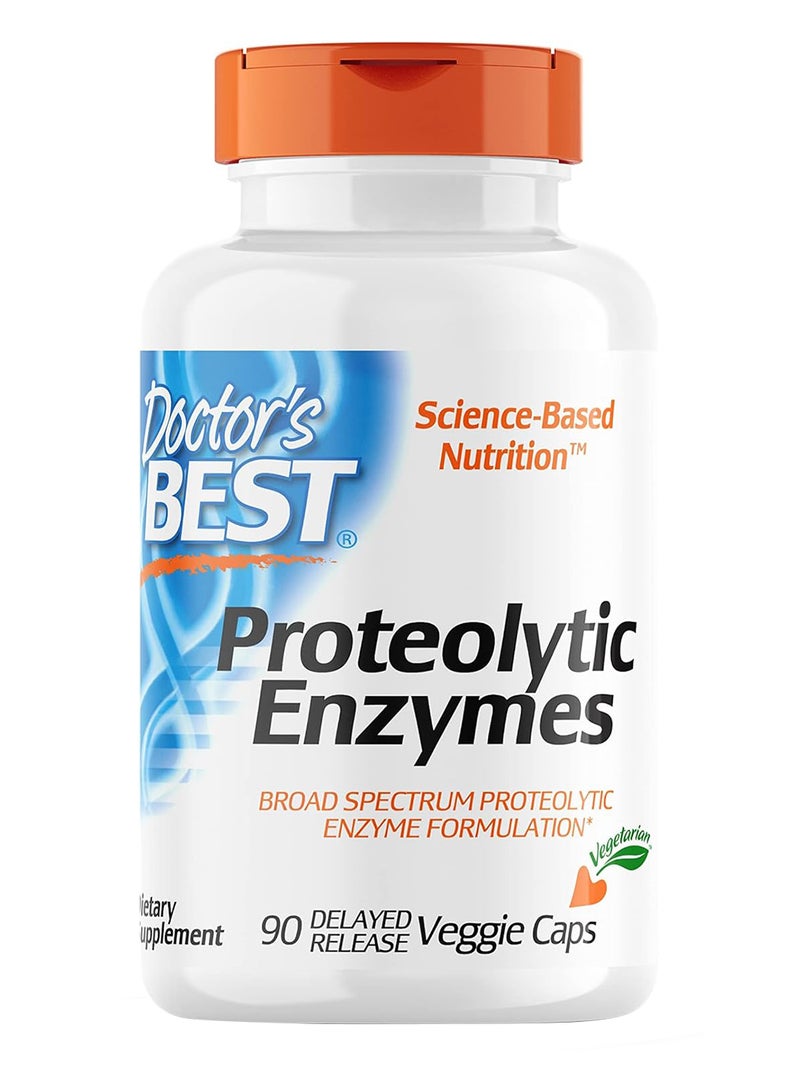 Proteolytic Enzymes Digestion Muscle Joint Nongmo Gluten Free Vegetarian 90 Veggie Caps