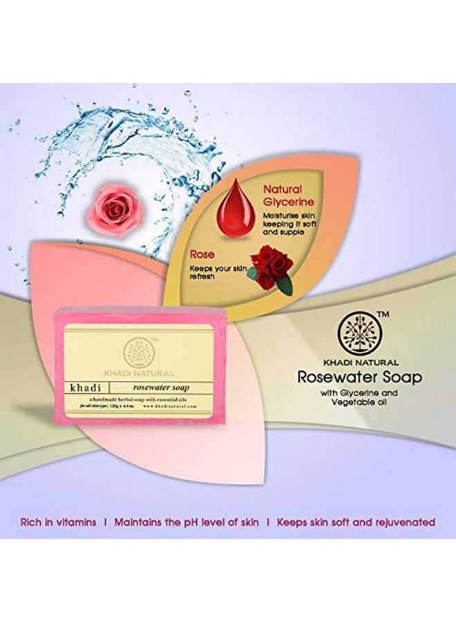 Ayurvedic Handmade Bath Soap 125G Each Rosewater Soaps Pack Of 6