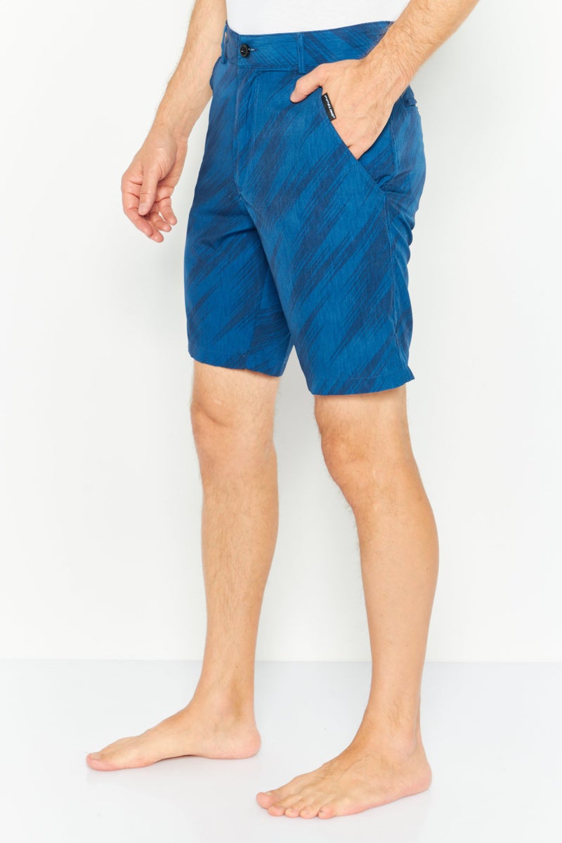 Men Allover Print Board Shorts, Blue Combo