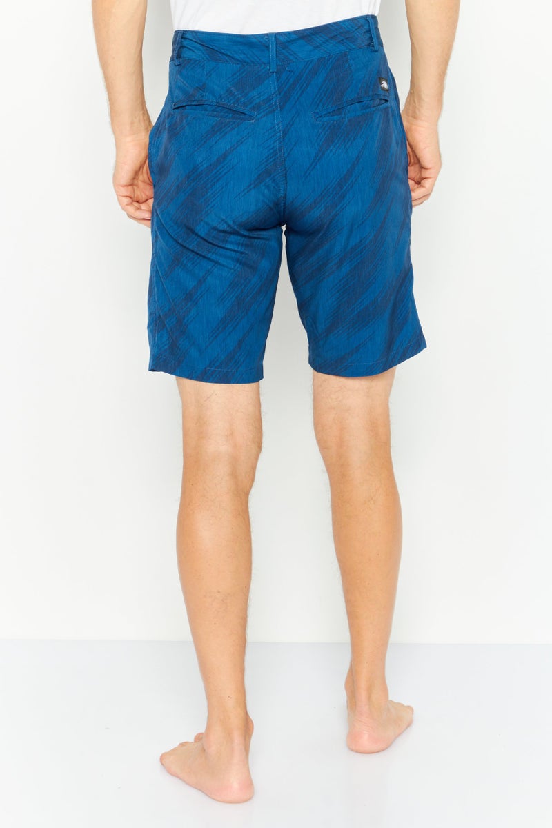 Men Allover Print Board Shorts, Blue Combo