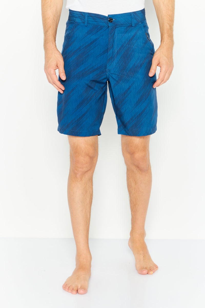 Men Allover Print Board Shorts, Blue Combo