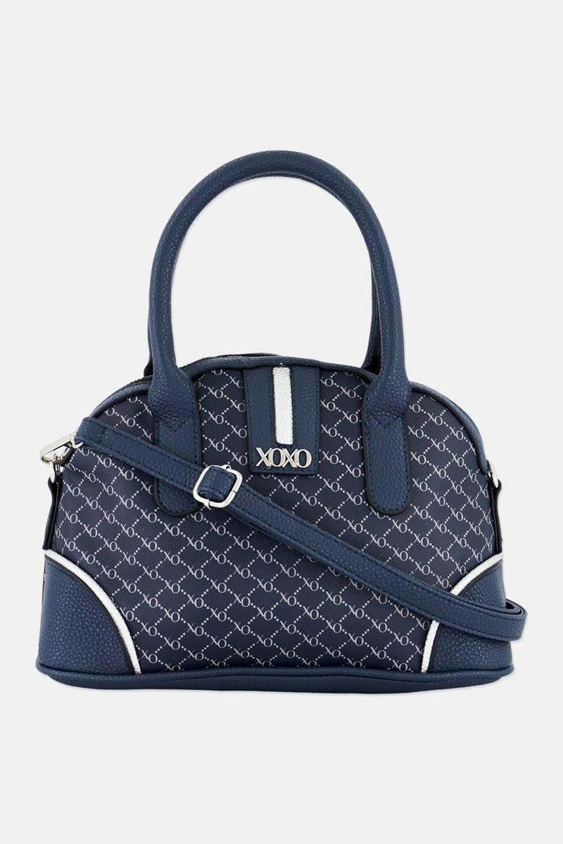 Women Brand Logo Hand Bag 21 H x 27 L x 10 W cm, Navy