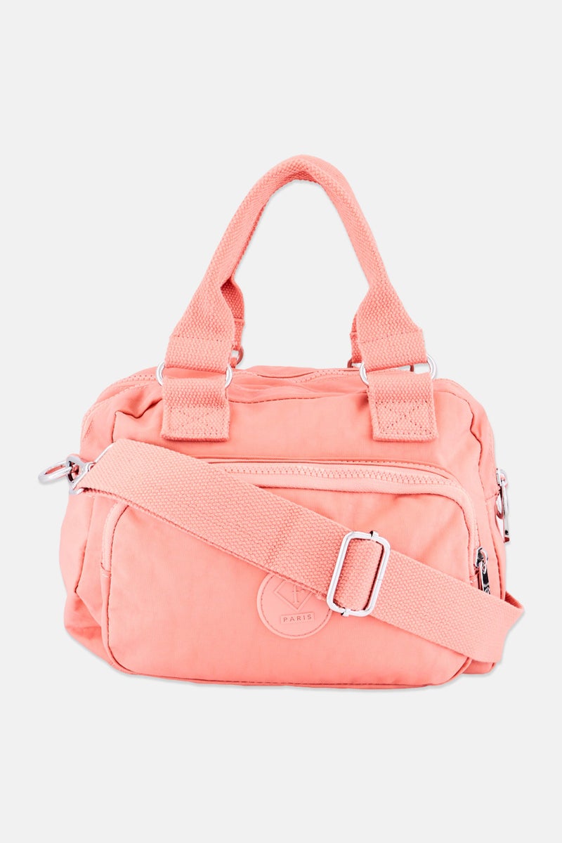 Women Brand Logo Hand Bag 27 L x 18 H x 10 W cm, Pink