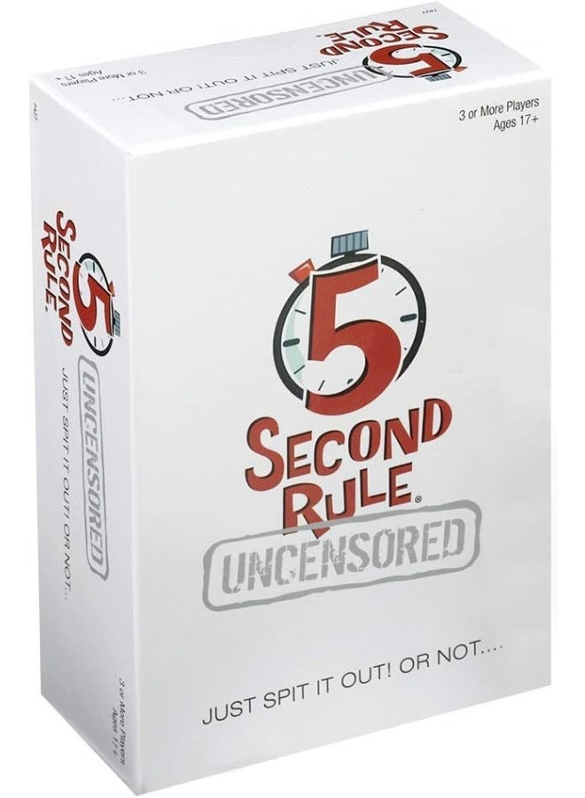 Playmonster 5 Second Rule Uncensored - Or Not - Quick Thinking Party Game - Adult Humor - Ages 17+