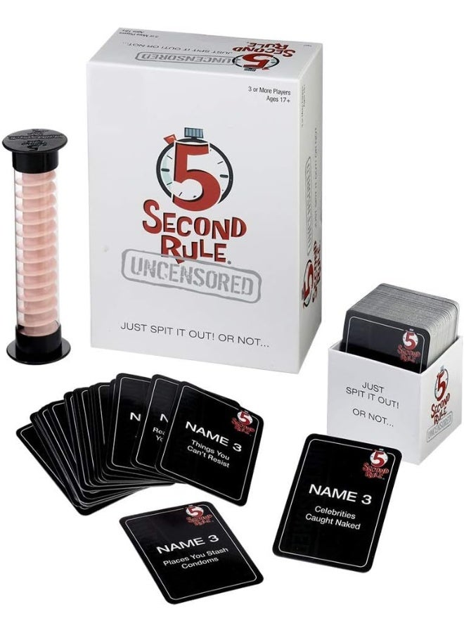 Playmonster 5 Second Rule Uncensored - Or Not - Quick Thinking Party Game - Adult Humor - Ages 17+