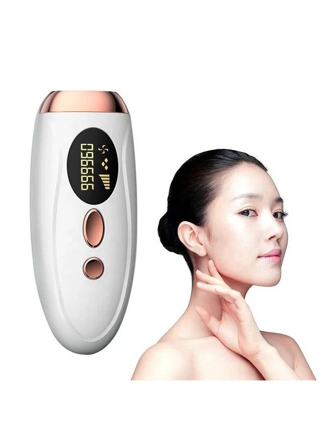 Laser Epilator, IPL Permanent Laser Epilator 999999 Flash Painless Hair Removal with LCD Screen, Electric Epilator Pulsed Light Device Home Use for Women and Men, (White)