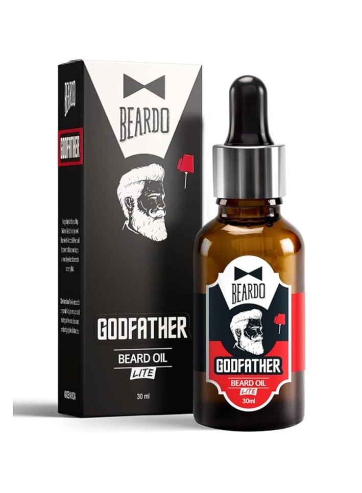 Beardo Godfather Lite Beard and Moustache Oil, 30 ml | Beard Oil for men | Non-Sticky, Light; Almond Oil, Aloe vera, Vitamin E, Shiny Nourished Beards