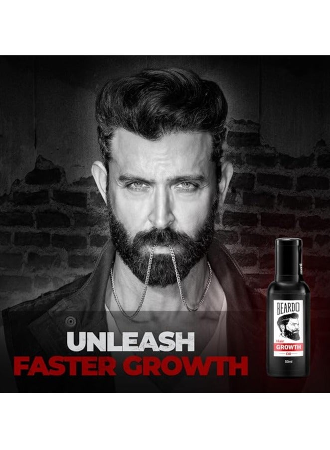 Beardo Beard Booster Combo - Beard and Hair Growth Oil - 50 ml with Beard Activator Advance Derma Roller for Men | Supports faster beard growth and thicker looking beard