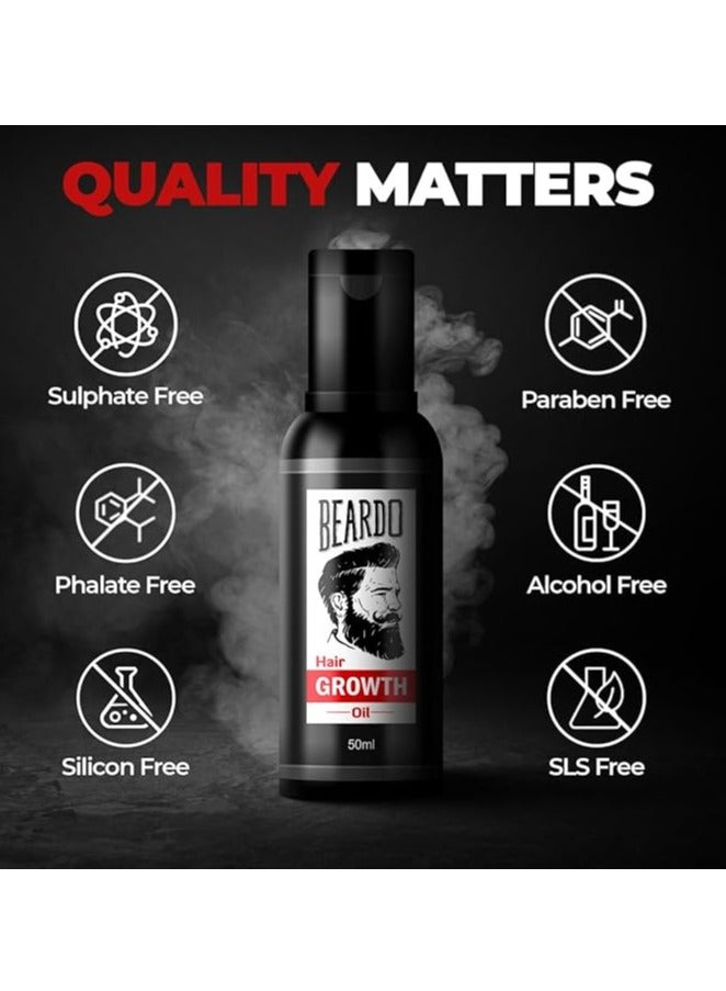 Beardo Beard Booster Combo - Beard and Hair Growth Oil - 50 ml with Beard Activator Advance Derma Roller for Men | Supports faster beard growth and thicker looking beard