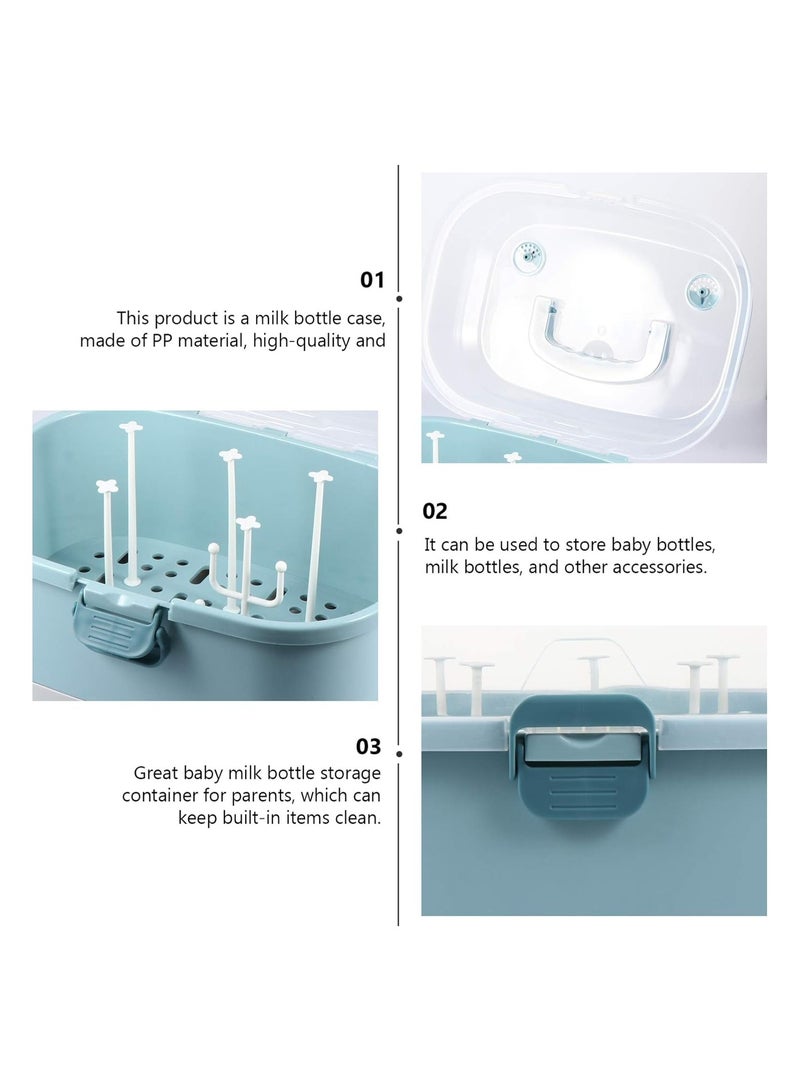 Baby Bottle Drying Rack with Cover Portable Nursing Bottle Storage Box Baby Bottle Holder Dinnerware Organizer