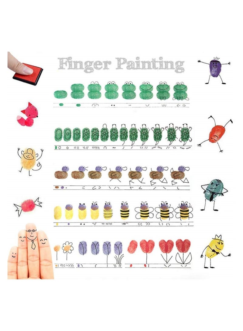 Color Ink Pad, Finger Washable Craft Ink Pad for Kids, Non-Toxic, 20 Color Craft Ink Pad for Stamps, Paper, Wood Fabric, Pack of 20