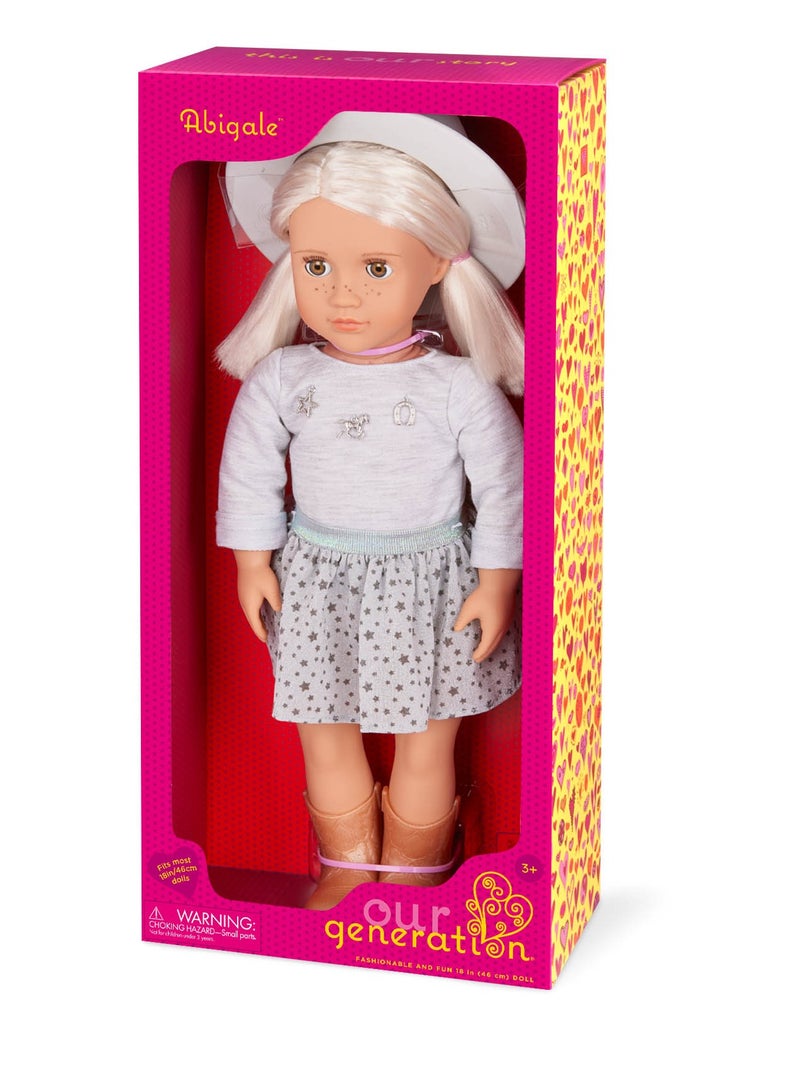 Abigale 18 Inch Doll With Brimmed Hat And Country Outfit Equestrian Style And Fun Dress-Up Soft Body With Movable Limbs, Fabric Clothing Age 3 Years And Up