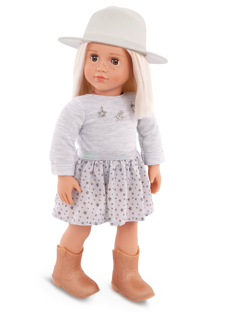 Abigale 18 Inch Doll With Brimmed Hat And Country Outfit Equestrian Style And Fun Dress-Up Soft Body With Movable Limbs, Fabric Clothing Age 3 Years And Up