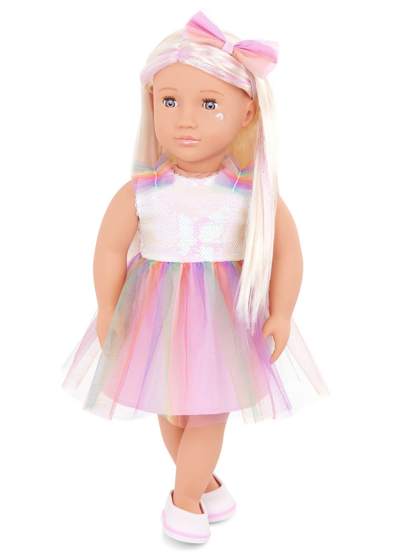 Iris 46 Cm Fashion Doll In Rainbow Outfit Lifelike Features, Stylish Outfit, And Easy Dress-Up Fun Material : Plastic Age : 3 Years+