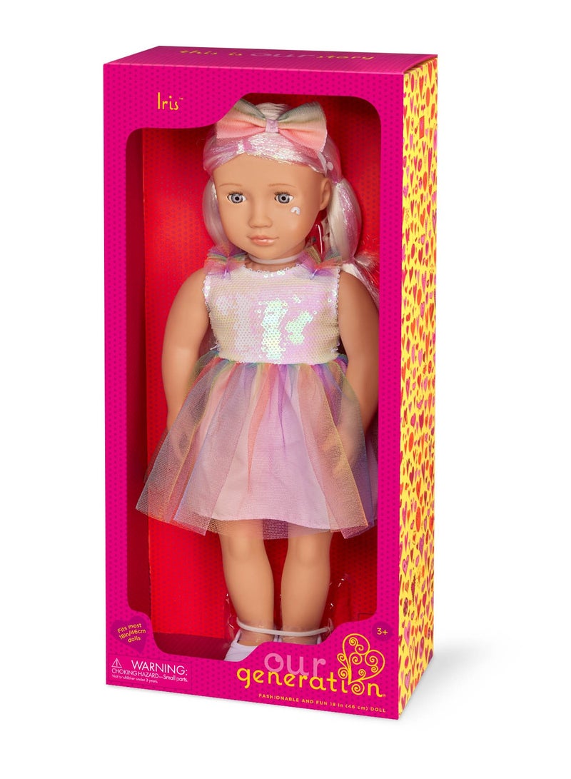 Iris 46 Cm Fashion Doll In Rainbow Outfit Lifelike Features, Stylish Outfit, And Easy Dress-Up Fun Material : Plastic Age : 3 Years+