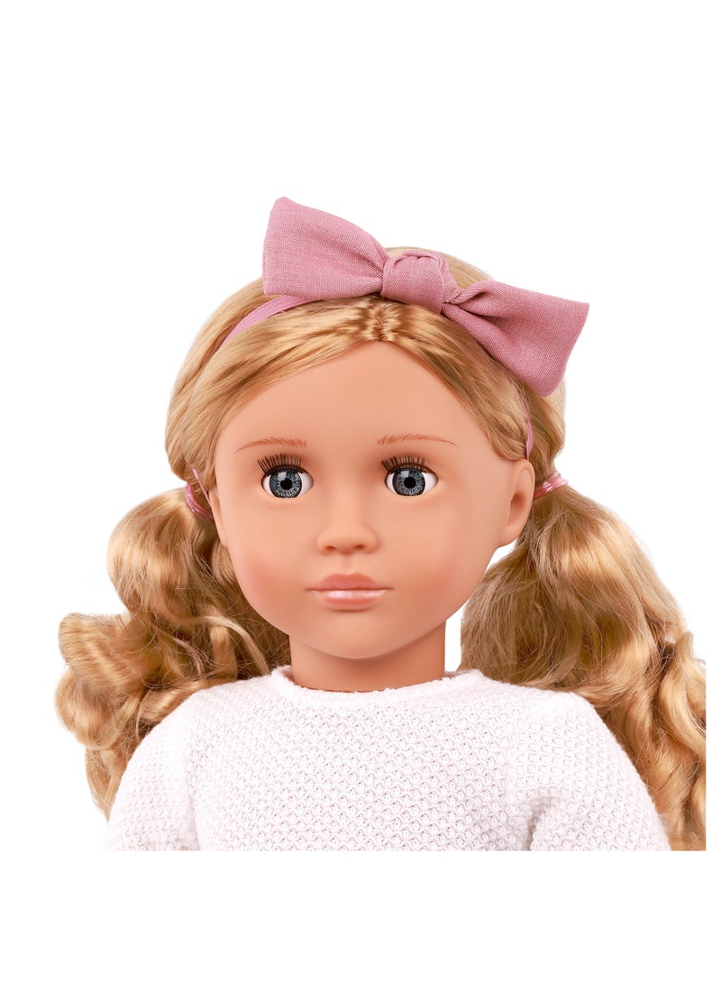 Effie 18 Inch Fashion Doll Pink Bow & Skirt Outfit Fun Dress-Up And Imaginative Play Soft Body With Movable Limbs, Fabric Clothing Age 3 Years And Up