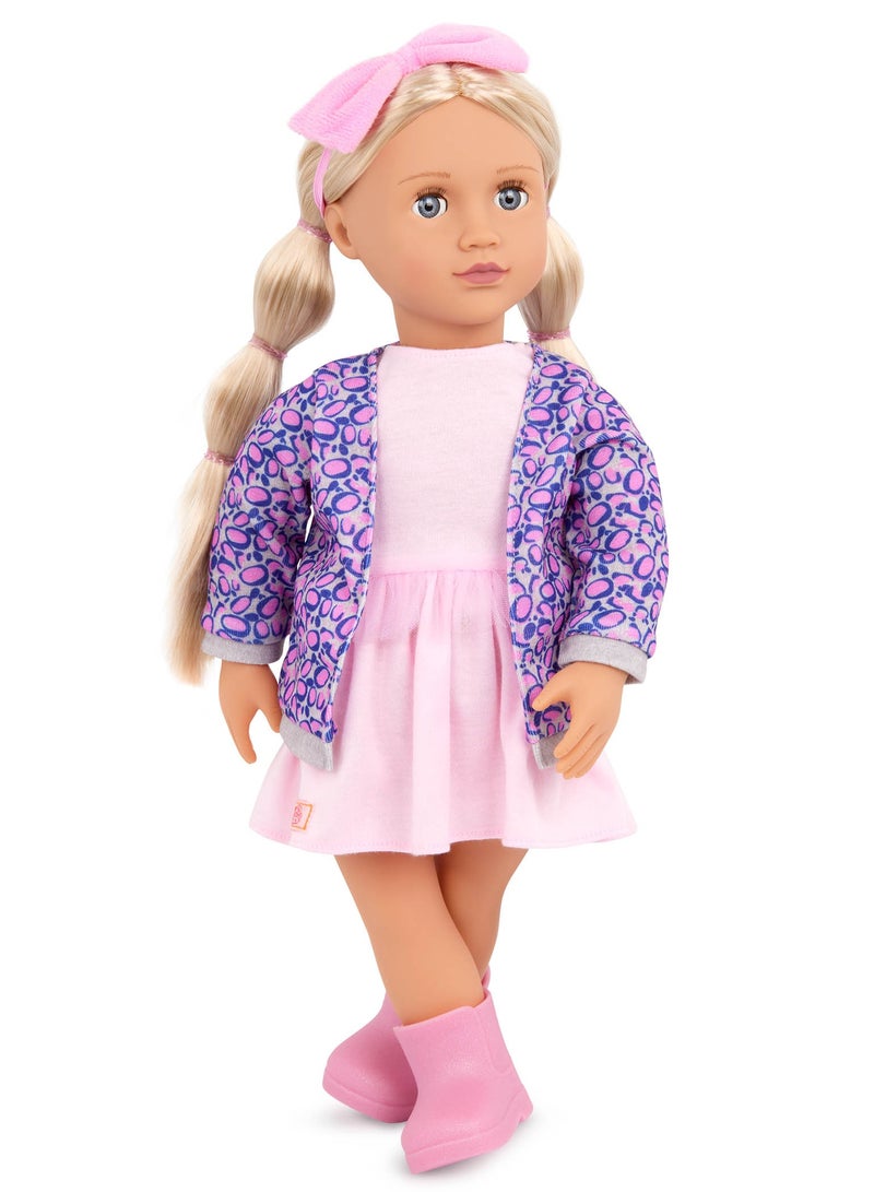 Joana 18-Inch Fashion Doll Playful Pink Style And Fun Dress-Up Soft Body With Movable Limbs, Fabric Clothing Age 3 Years And Up