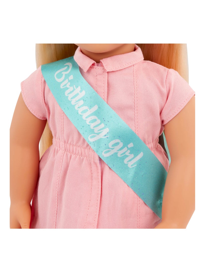 Brenna 18-Inch Fashion Doll Festive Dress-Up And Birthday Fun Soft Body With Movable Limbs, Fabric Clothing Age 3 Years And Up