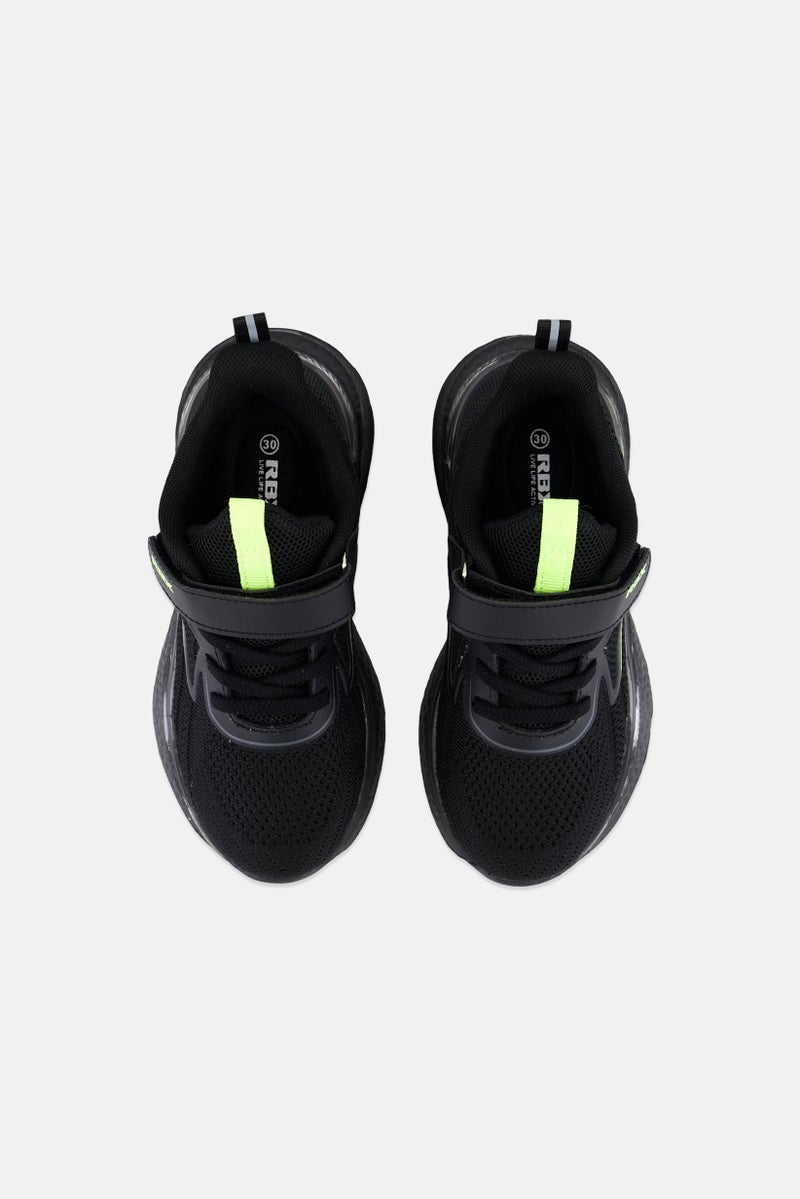 Kids Boy Velcro Shoes, Black/Green