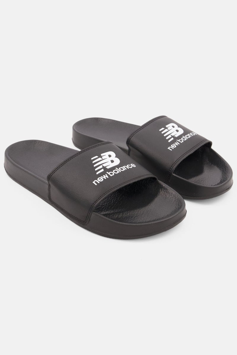 Kids Boy Brand Logo Slip On Slide, Black