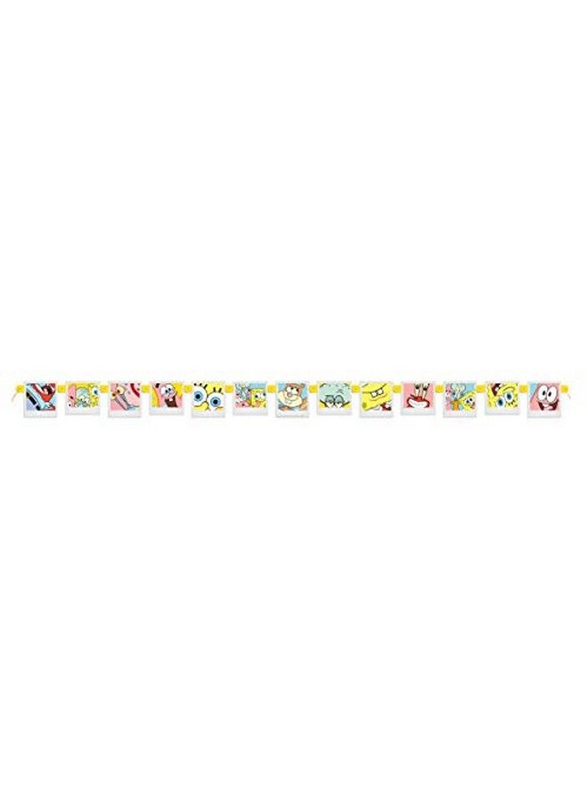 Spongebob Squarepant Birthday Party Supplies Decoration Bundle Pack Includes Lunch Plates Lunch Napkins Table Cover Happy Birthday Banner Stickers (Bundle For 16)