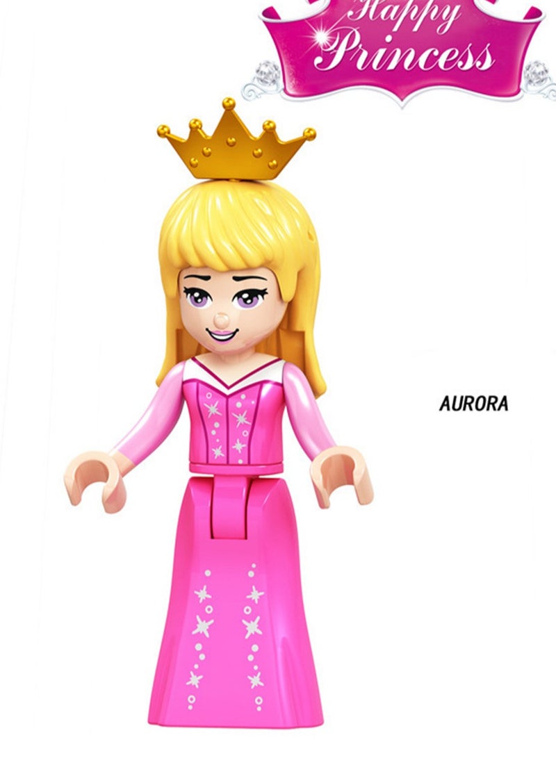 (8 pieces) Girls Series 4.5 cm Princess Mini Figure Toy Building Blocks