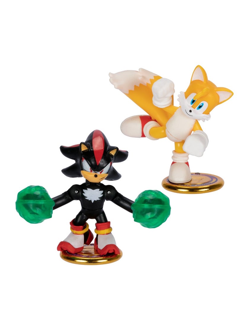 Sonic The Hedgehog Versus Pack With Tails And Shadow, Mini Collectable Battling Action Warriors, 2.25 Inches Contains 2 Battle Controllers  Â€Ž6 - 15 Years