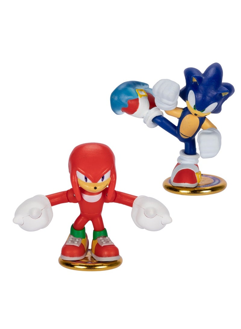 Sonic The Hedgehog Versus Pack With Sonic And Knuckles, Mini Collectable Battling Action Warriors, 2.25 Inches Contains 2 Battle Controllers Â€Ž6 - 15 Years