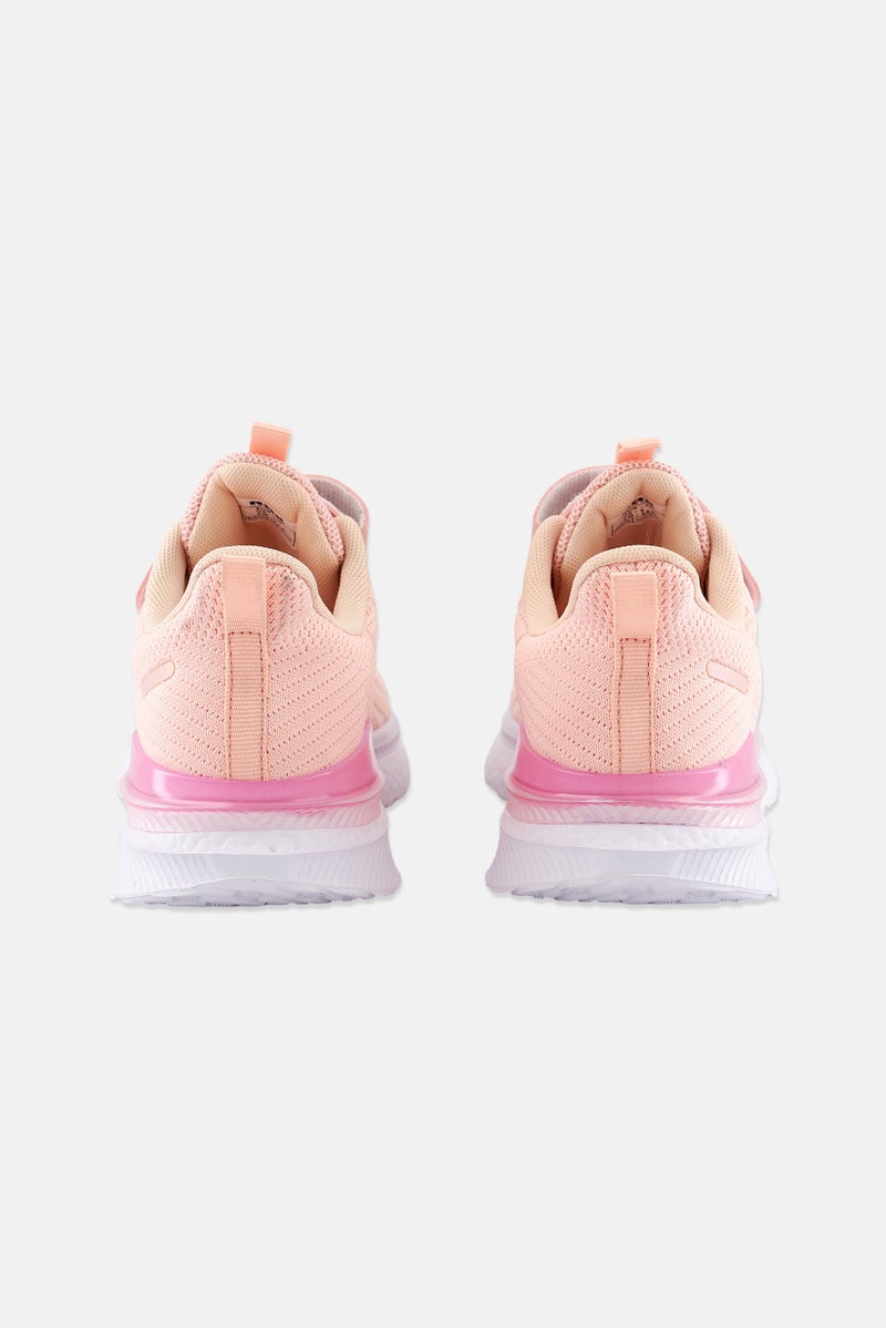 Kids Girl Velcro Shoes, Peach/White