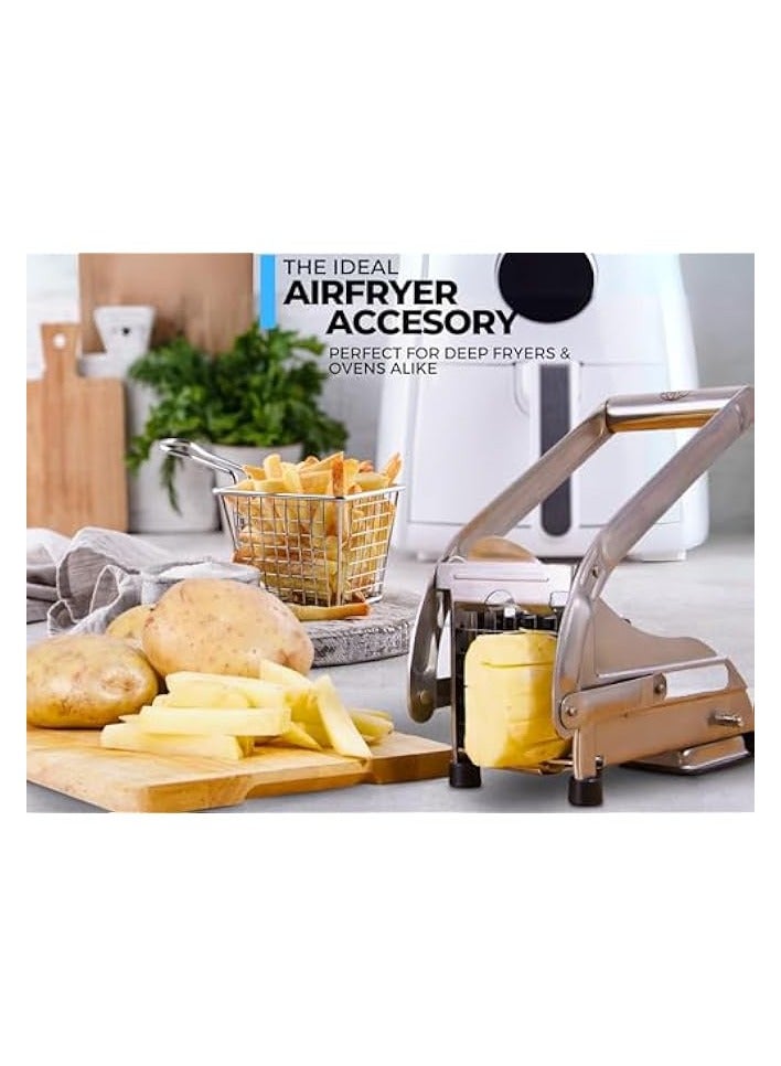 French Fry Cutter, 2-blade Potato Slicer, French Fry Cutter For Potatoes with Non-slip Suction Lock Technology