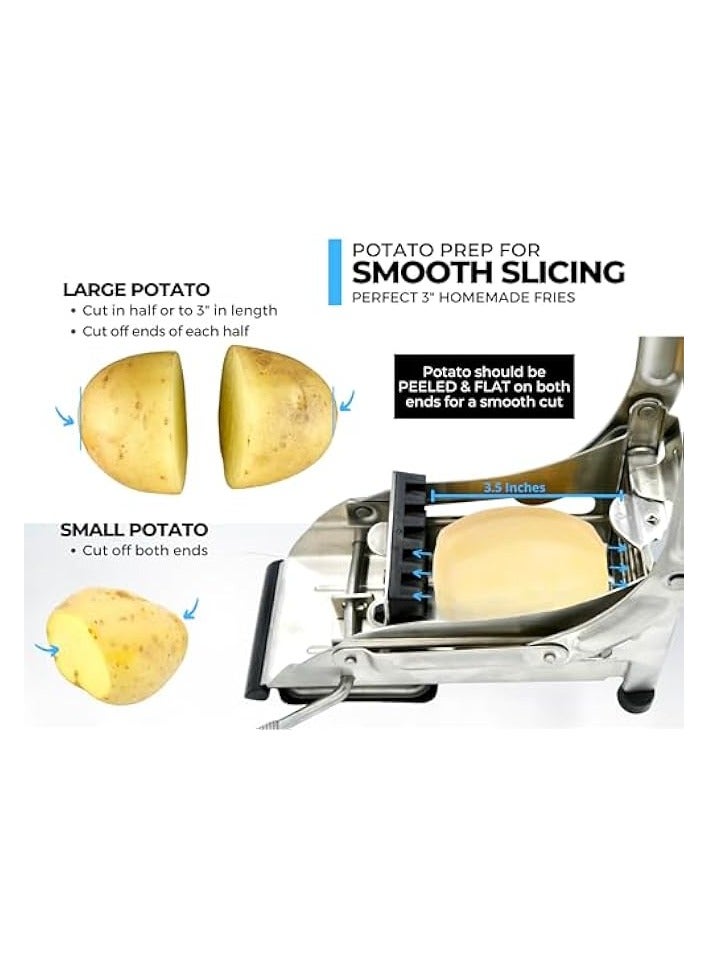 French Fry Cutter, 2-blade Potato Slicer, French Fry Cutter For Potatoes with Non-slip Suction Lock Technology