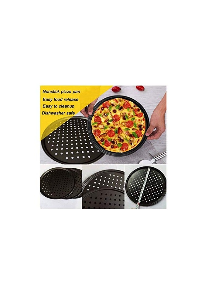 Carbon Steel Nonstick Pizza Baking Pan Tray- 2 Pieces (31cm)