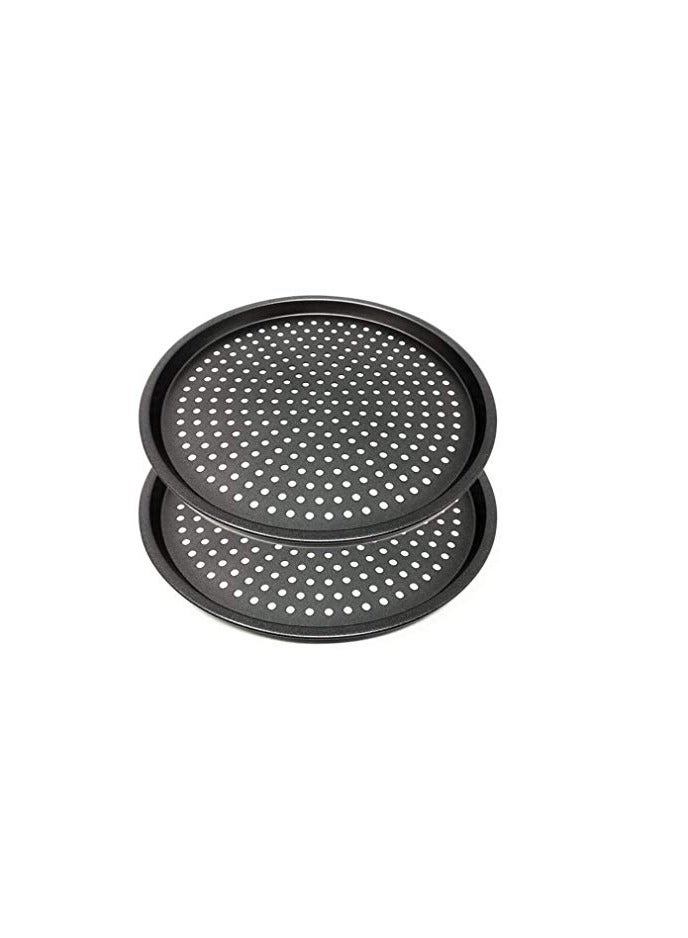 Carbon Steel Nonstick Pizza Baking Pan Tray- 2 Pieces (31cm)