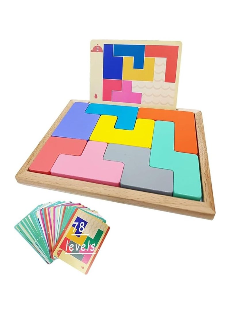 Top Dementia Activities for Seniors, Wooden Puzzle Pattern Blocks, Alzheimer's Memory Games & Cognitive Gifts for Elderly, Engaging, Durable, Fun Brain Teasers for Dementia